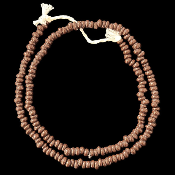 Indonesian Java Glass, Recycled, Donut, Brown, 6x4mm, 24in Strand