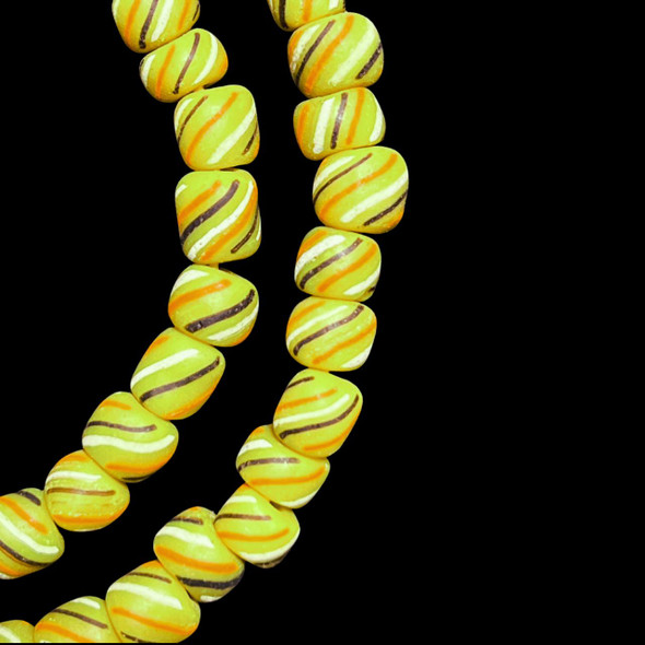 Indonesian Java Glass, Gooseberry, Light Green, 8mm, 24in Strand