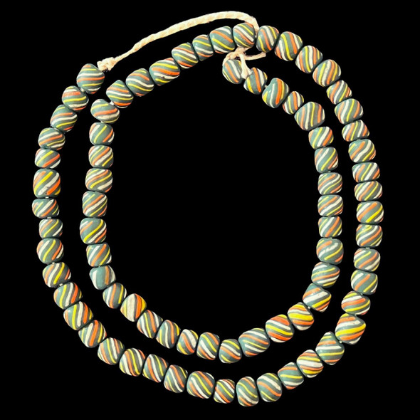 Indonesian Java Glass, Gooseberry, Green, 8mm, 24in Strand