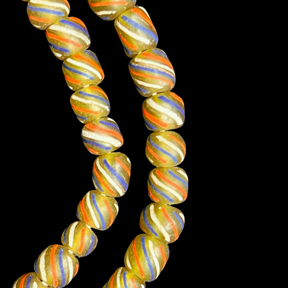 Indonesian Java Glass, Gooseberry, Green Transparent, 8mm, 24in Strand