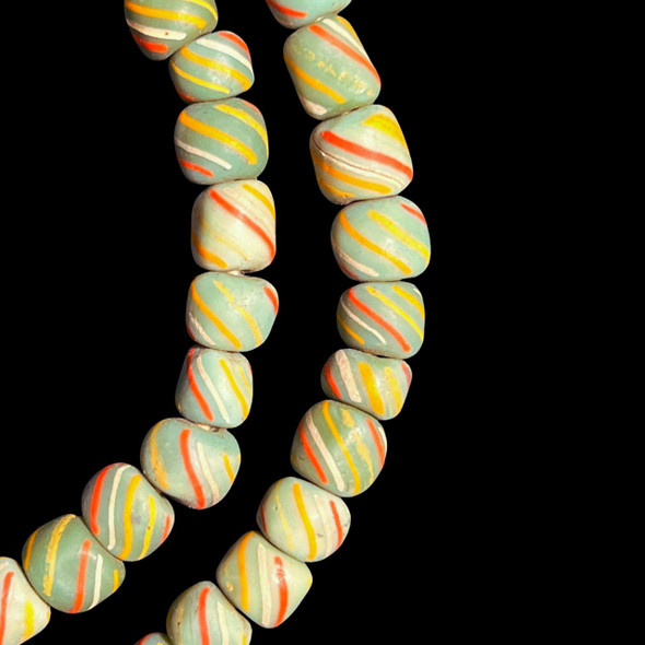 Indonesian Java Glass, Gooseberry, Green Mint, 8mm, 24in Strand