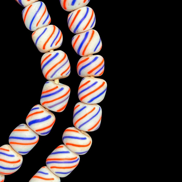 Indonesian Java Glass, Gooseberry, White, 8mm, 24in Strand