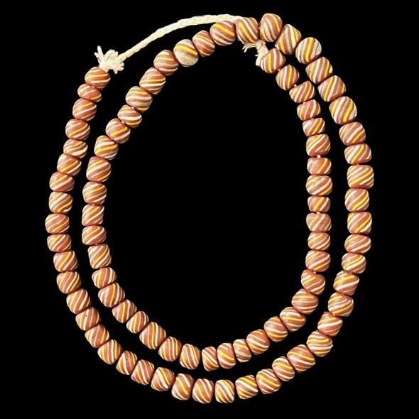 Indonesian Java Glass, Gooseberry, Brown, 8mm, 24in Strand