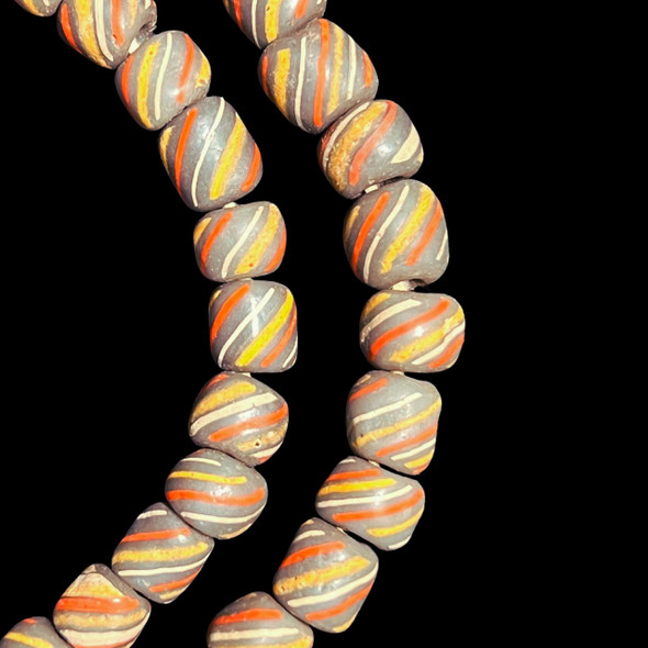 Indonesian Java Glass, Gooseberry, Grey, 8mm, 24in Strand