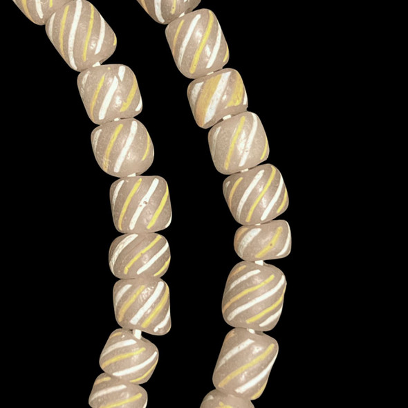 Indonesian Java Glass, Gooseberry, Grey Transparent, 8mm, 24in Strand