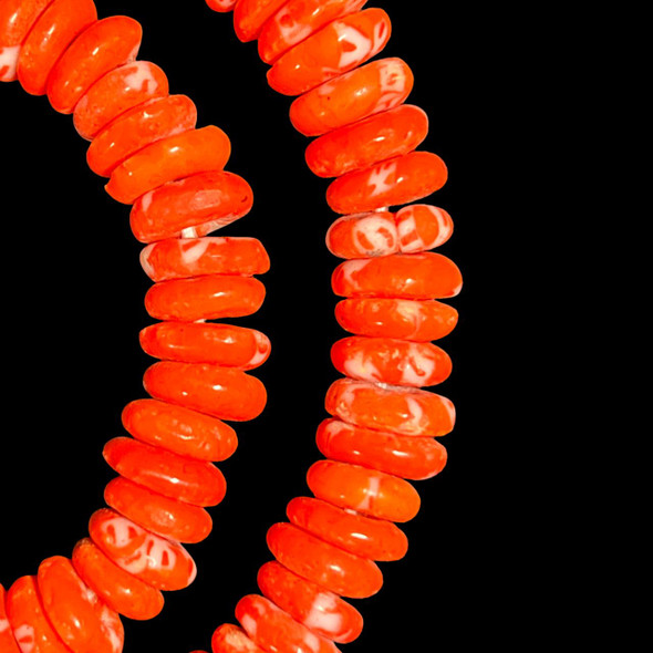 African Glass, Ghanaian, Fused Rondelle, Red, 11x4mm, 20in Strand