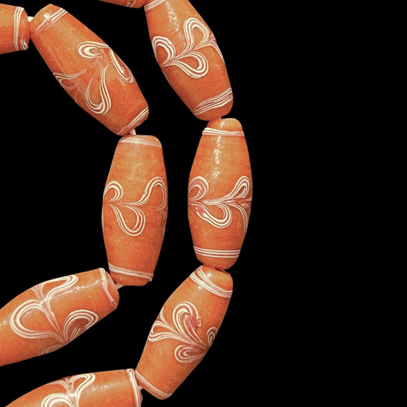 Indonesian Java Glass, Lewis & Clark, Brown, 27x13mm, 18in Strand