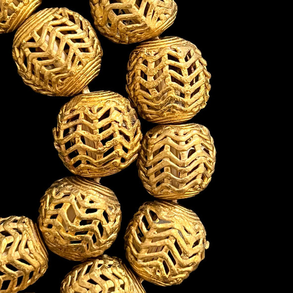 Ghana Brass, Ashanti, Round, 22mm, 18in Strand