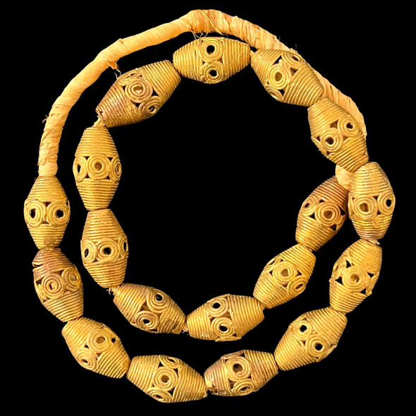 Ghana Brass, Ashanti, Round Rhombus, 28x17mm, 20in Strand