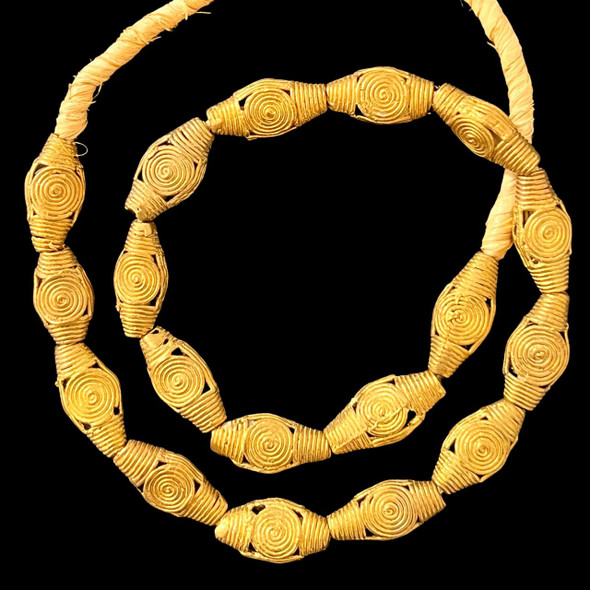 Ghana Brass, Ashanti, Rhombus, 27x13x9mm, 20in Strand