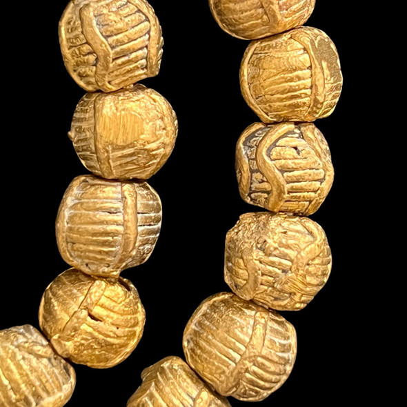 Ghana Brass, Ashanti, Round, 10-12mm, 18in Strand