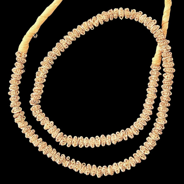 Ghana Copper, Ashanti, Spiral Rondelle, White Metal, 8x4mm, 20in Strand