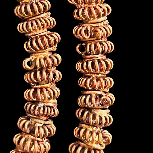 Ghana Copper, Ashanti, Spiral Rondelle, 8x4mm, 20in Strand