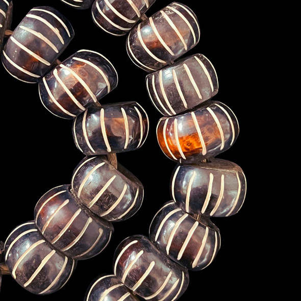 African Bone, Kenya, Rondelle, 13x22mm, 22in Strand