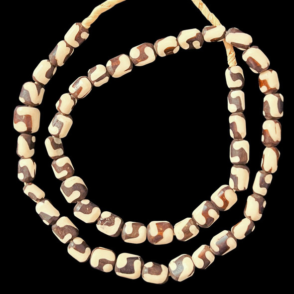 African Bone, Kenya, Cylinder, Swirl, 11x9mm, 22in Strand