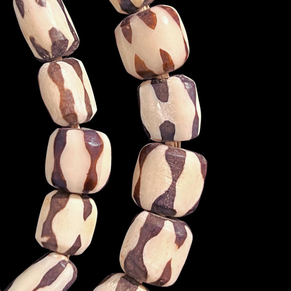 African Bone, Kenya, Cylinder, Striped, 11x9mm, 22in Strand