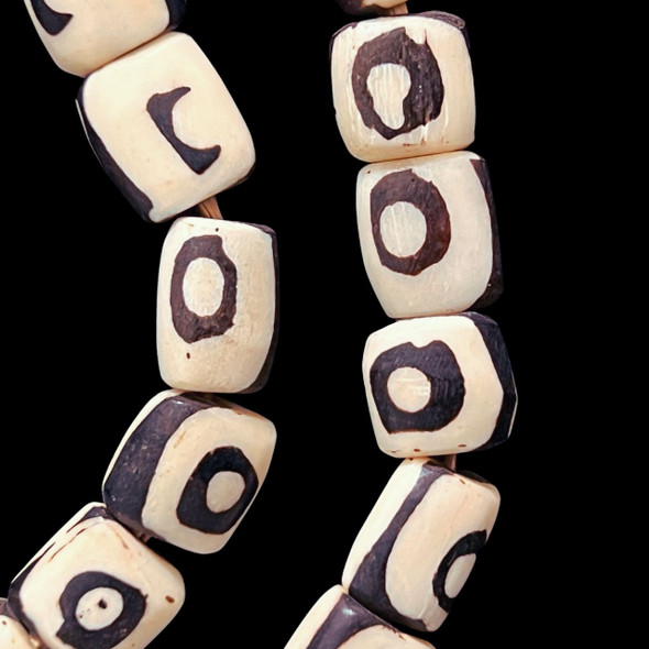 African Bone, Kenya, Cylinder, Eye, 11x9mm, 22in Strand