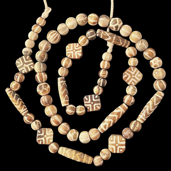 Petrified Palmwood, "Pumtek," Burma, Varied Sizes, 40in Strand