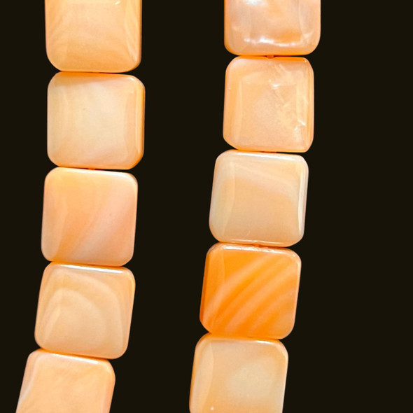 Shell, Smooth Square, Orange, Dyed