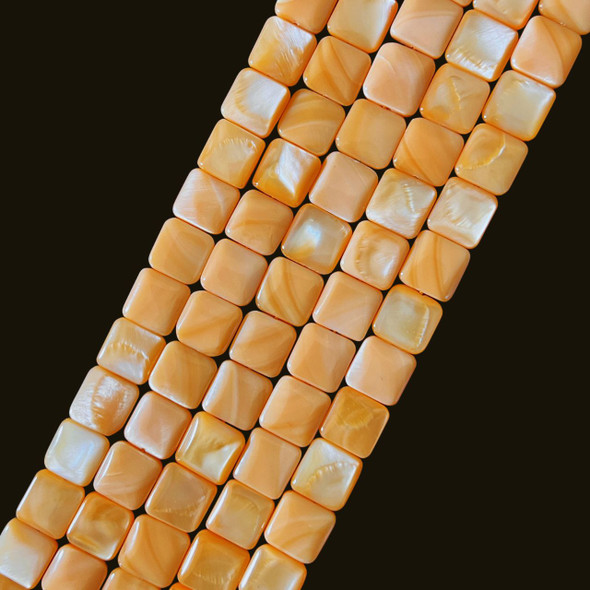 Shell, Smooth Square, Orange, Dyed