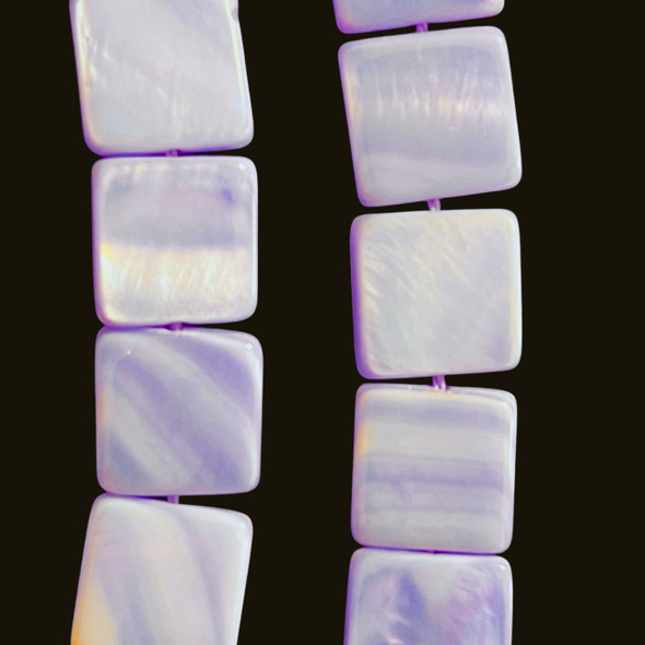 Shell, Smooth Square, Purple, Dyed, 10mm