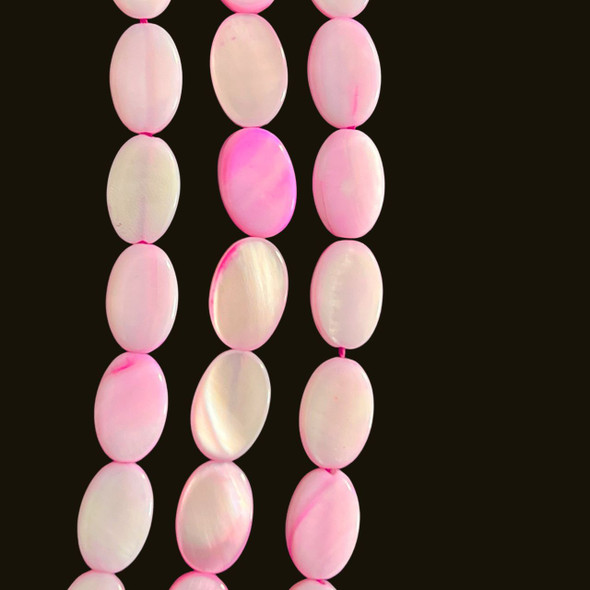 Shell, Smooth Oval, Dark Pink, Dyed, 12x8mm