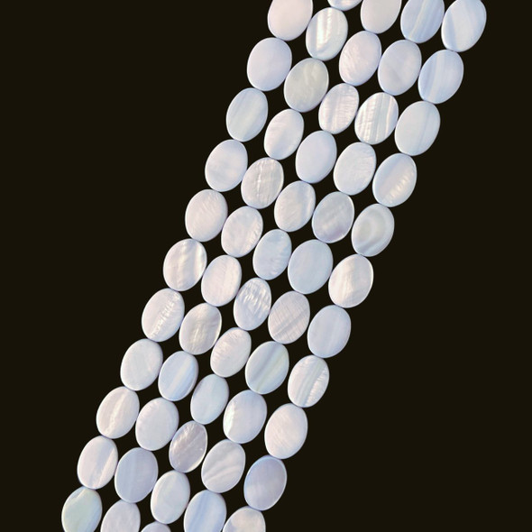 Shell, Smooth Oval, Blue, Dyed, 17x13mm