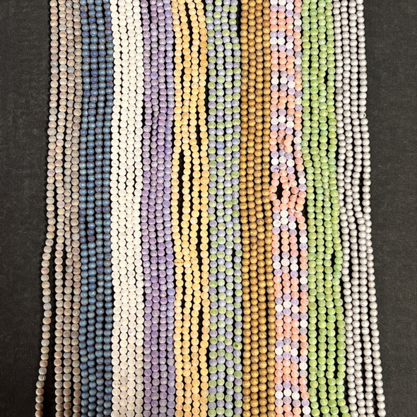 100 Strands of Glass, Matte, Smooth Round 6mm