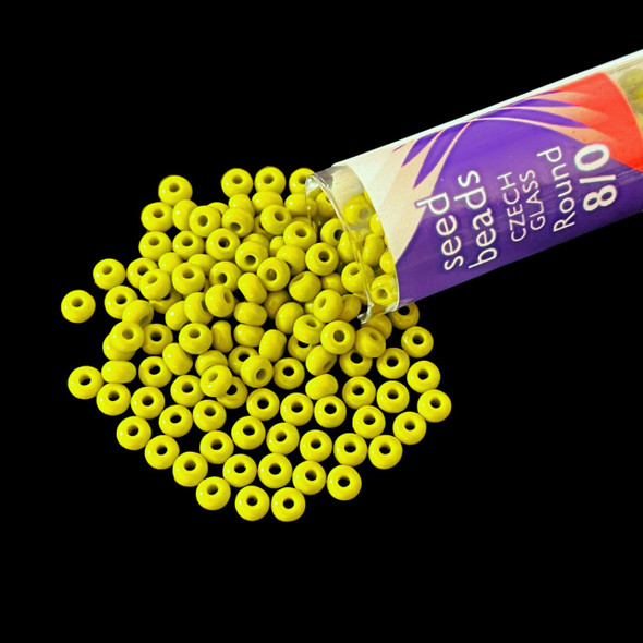 Seed Beads, 8/0 Czech, Round, Opaque Olive, 22 gram Tube