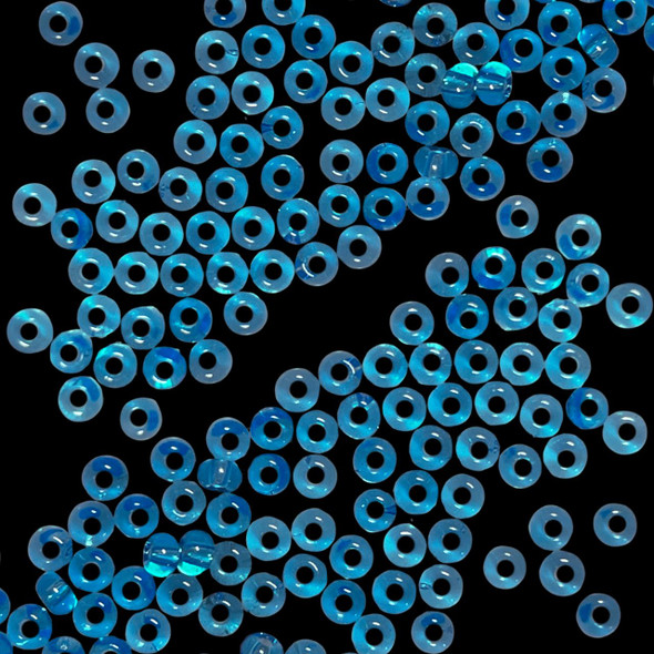 Seed Beads, 8/0 Czech, Round, Aqua, 22 gram Tube