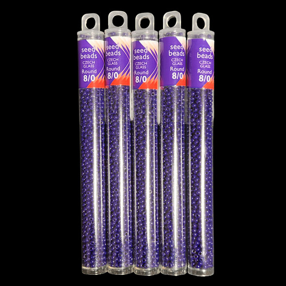 Seed Beads, 8/0 Czech, Round, Navy Blue, 22 gram Tube