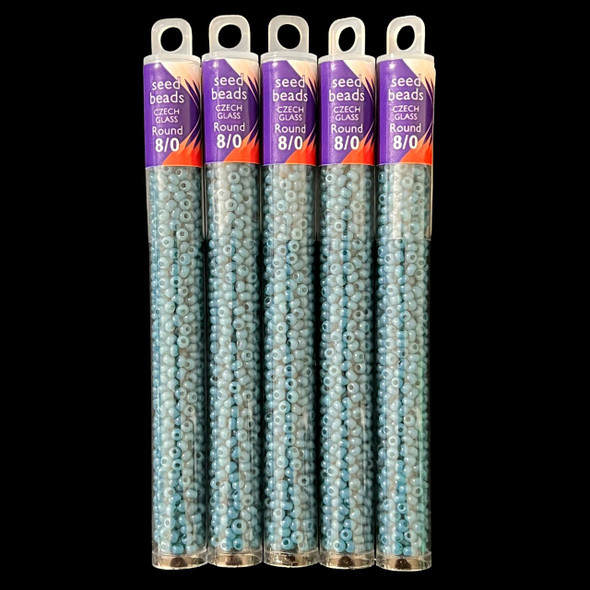 Seed Beads, 8/0 Czech, Round, African Opal, 22 gram Tube