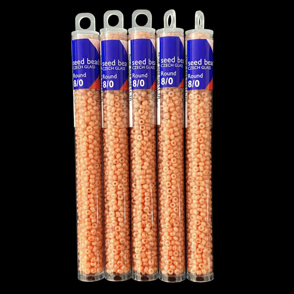 Seed Beads, 8/0 Czech, Round, Wheat Opal, 22 gram Tube