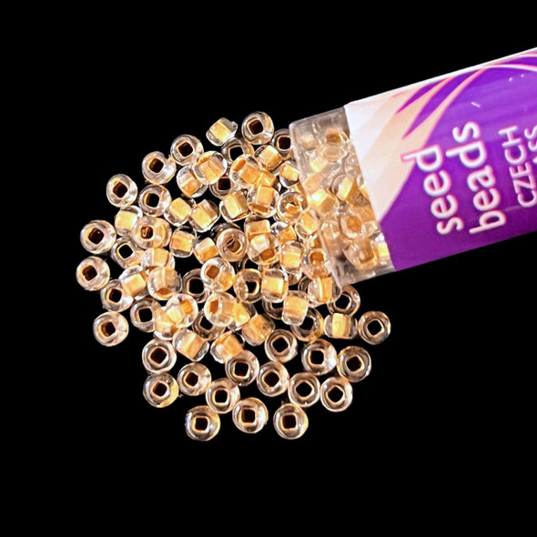 Seed Beads, 8/0 Czech, Round, Crystal Bronze/L, 22 gram Tube