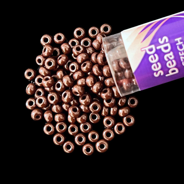 Seed Beads, 8/0 Czech, Round, Dark Brown OP, 22 gram Tube