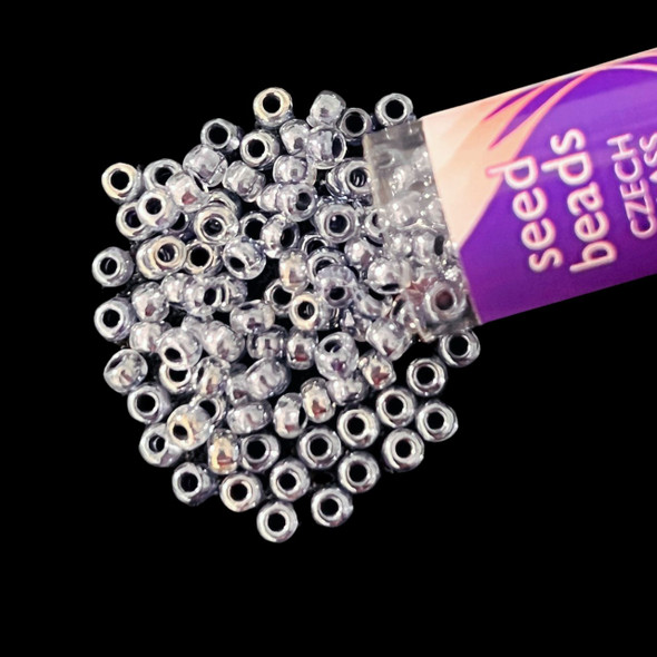 Seed Beads, 8/0 Czech, Round, Crystal Black C/L, 22 gram Tube
