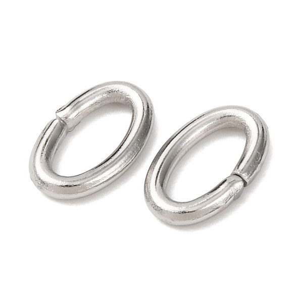 Open Jump Ring, Oval, 8x5mm, 17 Gauge, Stainless Steel, 50 PCS
