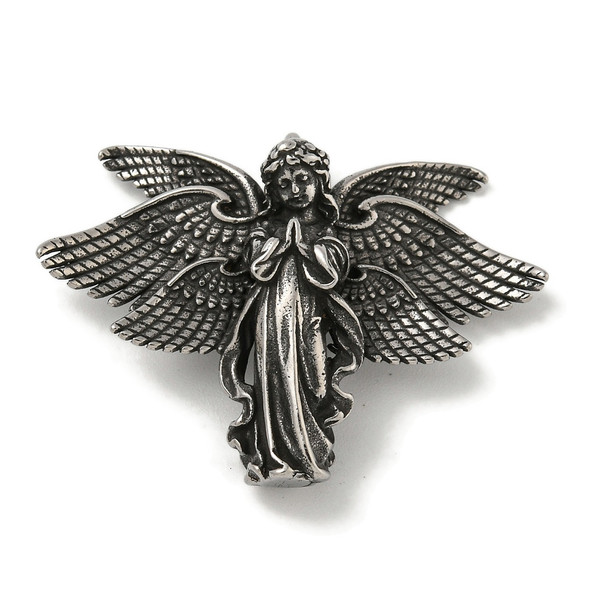 Seraph Angel Pendant, Stainless Steel, 29x40x10mm