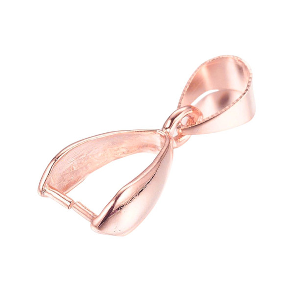 Pinch Bails, 14x7mm, Brass Core, Rose Gold, 7 PCS