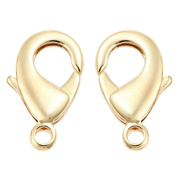 Lobster Claw Clasp, 9x15mm, Copper, 14K Gold Plated, 10 PCS