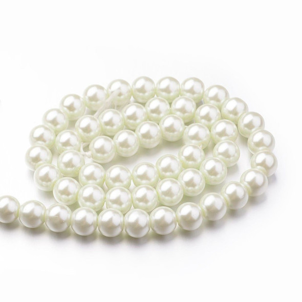 Glass Pearls, Ivory, 8mm, One 15in Strand