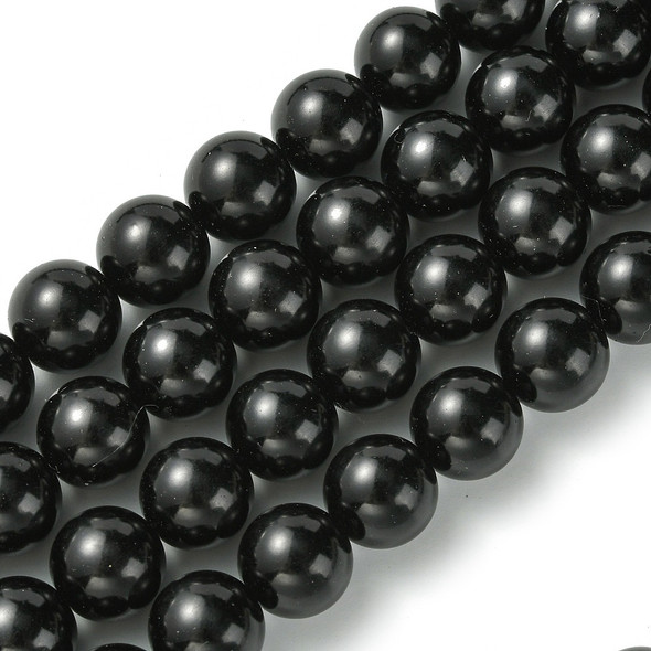 Glass Pearls, Black, In Sizes 4mm, 6mm, 8mm & 10mm