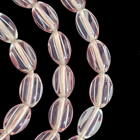 African Glass, Venetian Style, Pink, 15x10mm, 36in Strand