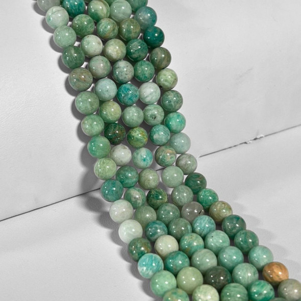 Amazonite, Russian, Natural, Smooth Round, 8mm