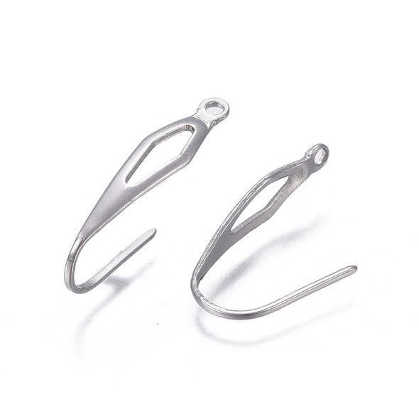 Ear Wires, 20x5mm, 22 gauge, Stainless Steel, 5 Pairs