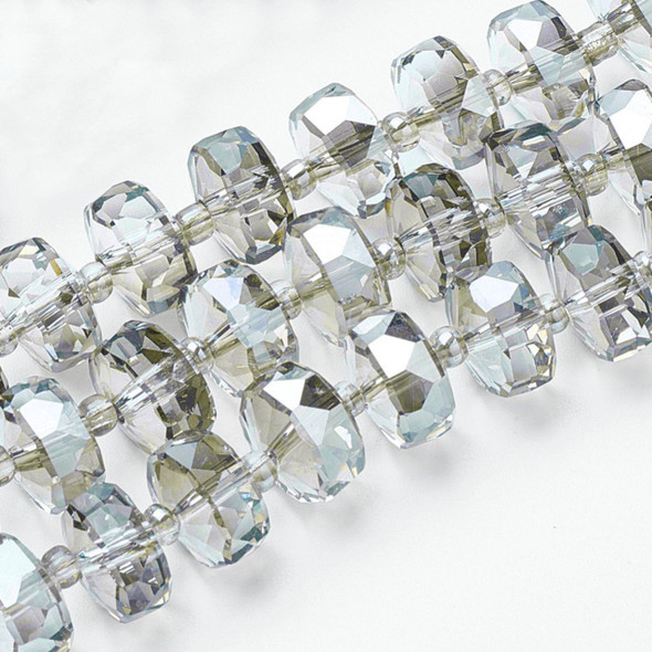 Faceted Rondelle, Glass, Smoky, 10x7mm, One 19in Strand