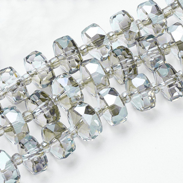 Faceted Rondelle, Glass, Smoky, 8x5mm, One 22in Strand