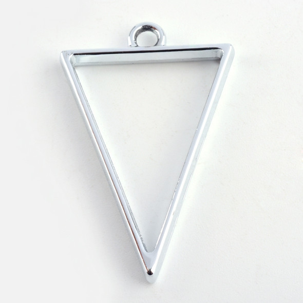 Bezel Pendant, Open Back, Triangle, Metal Alloy, 39x25x3.5mm, 6 PCS