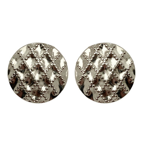 Shank Button, Studded Design, 17.5x8mm, Antique Silver Plated Metal Alloy, 6 PCS
