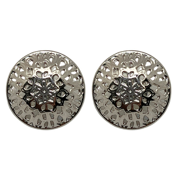 Shank Button, Mandala Design, 18x10mm, Antique Silver Plated Metal Alloy, 6 PCS